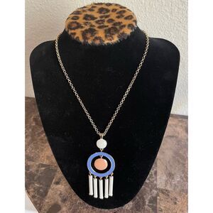 inspire NEW YORK Purple/Peach Pend Necklace